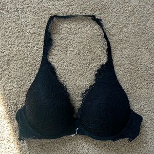 Halter Neck Lightly Lined Lace Bra